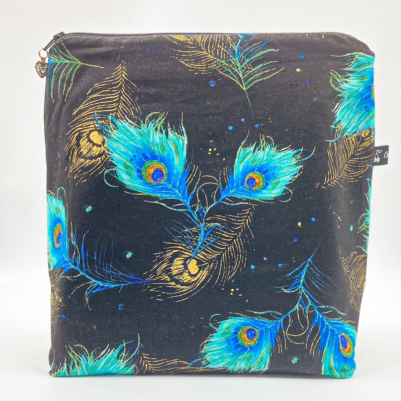 GRANDE TROUSSE DE TOILETTE "PLUMES DE PAON"