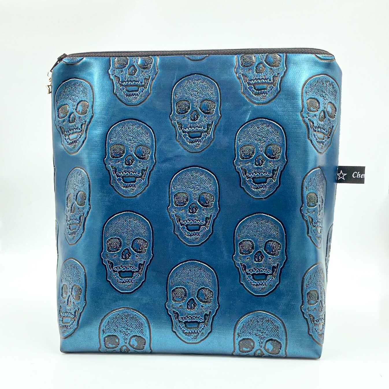 GRANDE TROUSSE DE TOILETTE "TETE DE MORT BLEU"