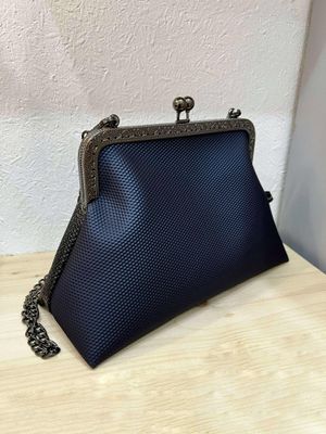 ​GRAND SAC A MAIN VINTAGE "BLEU METALLISÉ-NOIR PAILLETTES"