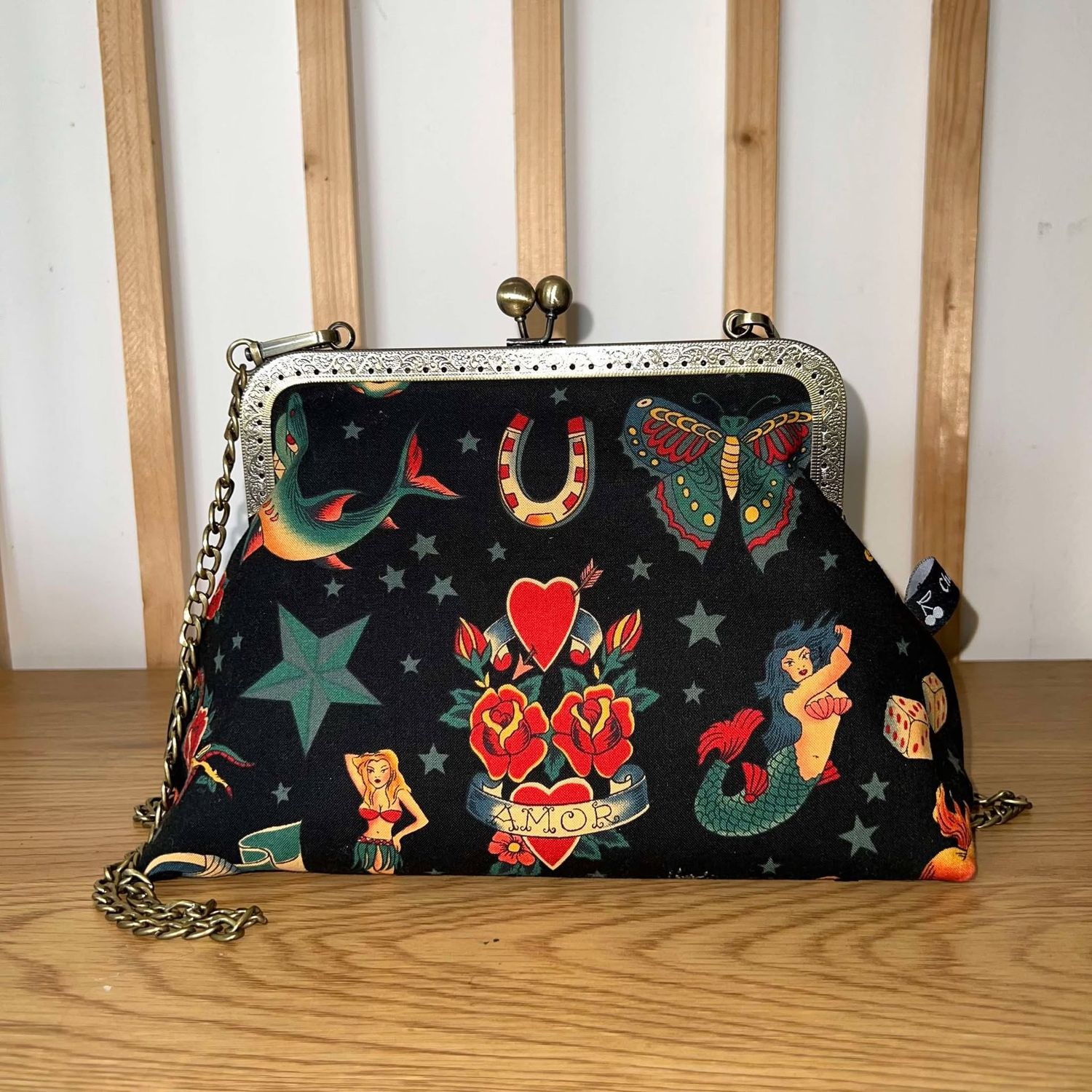 ​GRAND SAC A MAIN VINTAGE "TATTOO AMOR""