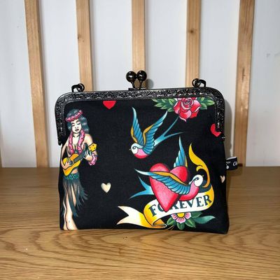 PETIT SAC A MAIN VINTAGE  PETIT SAC A MAIN VINTAGE "TATTOO AMOR NOIR"