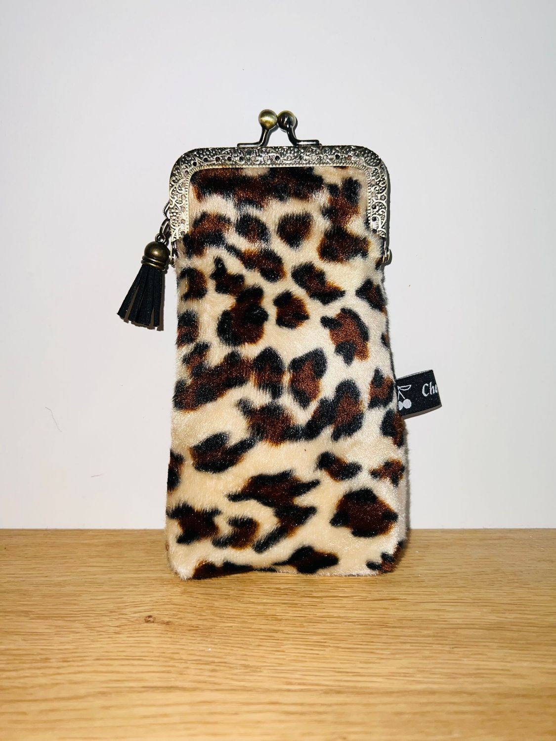 ETUI A LUNETTES VINTAGE "LEOPARD FOURRURE"