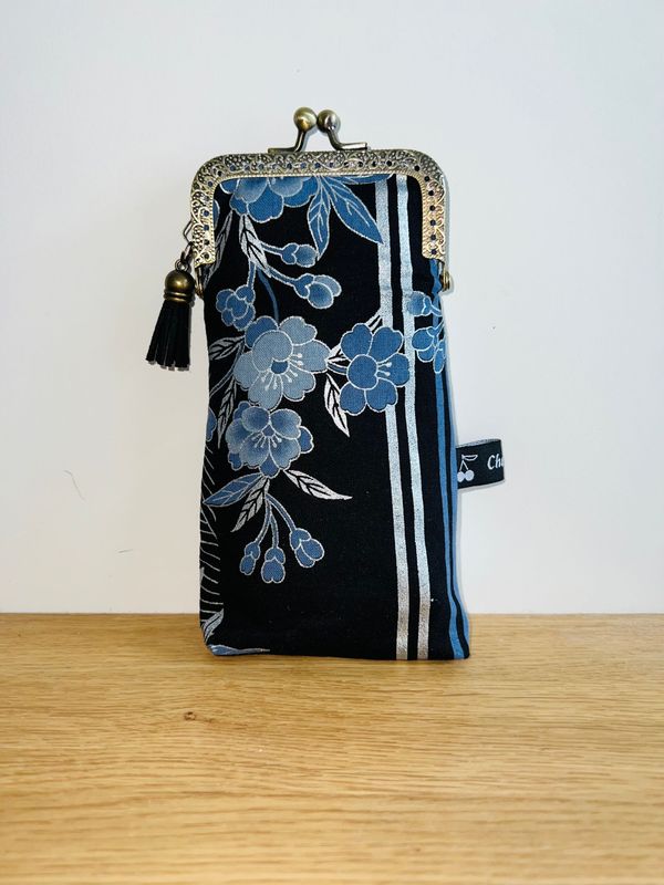 ETUI A LUNETTES VINTAGE "JAP BLEU"