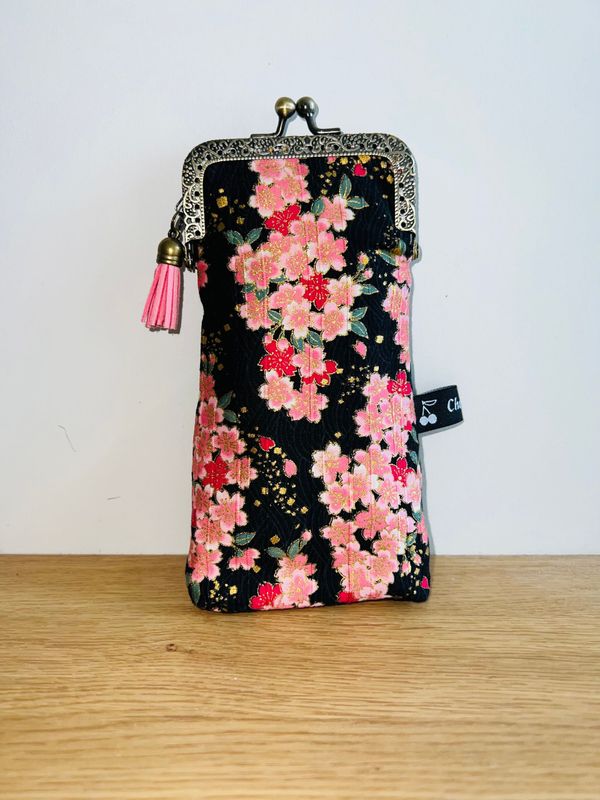 ETUI A LUNETTES VINTAGE "CERISIER ROSE"