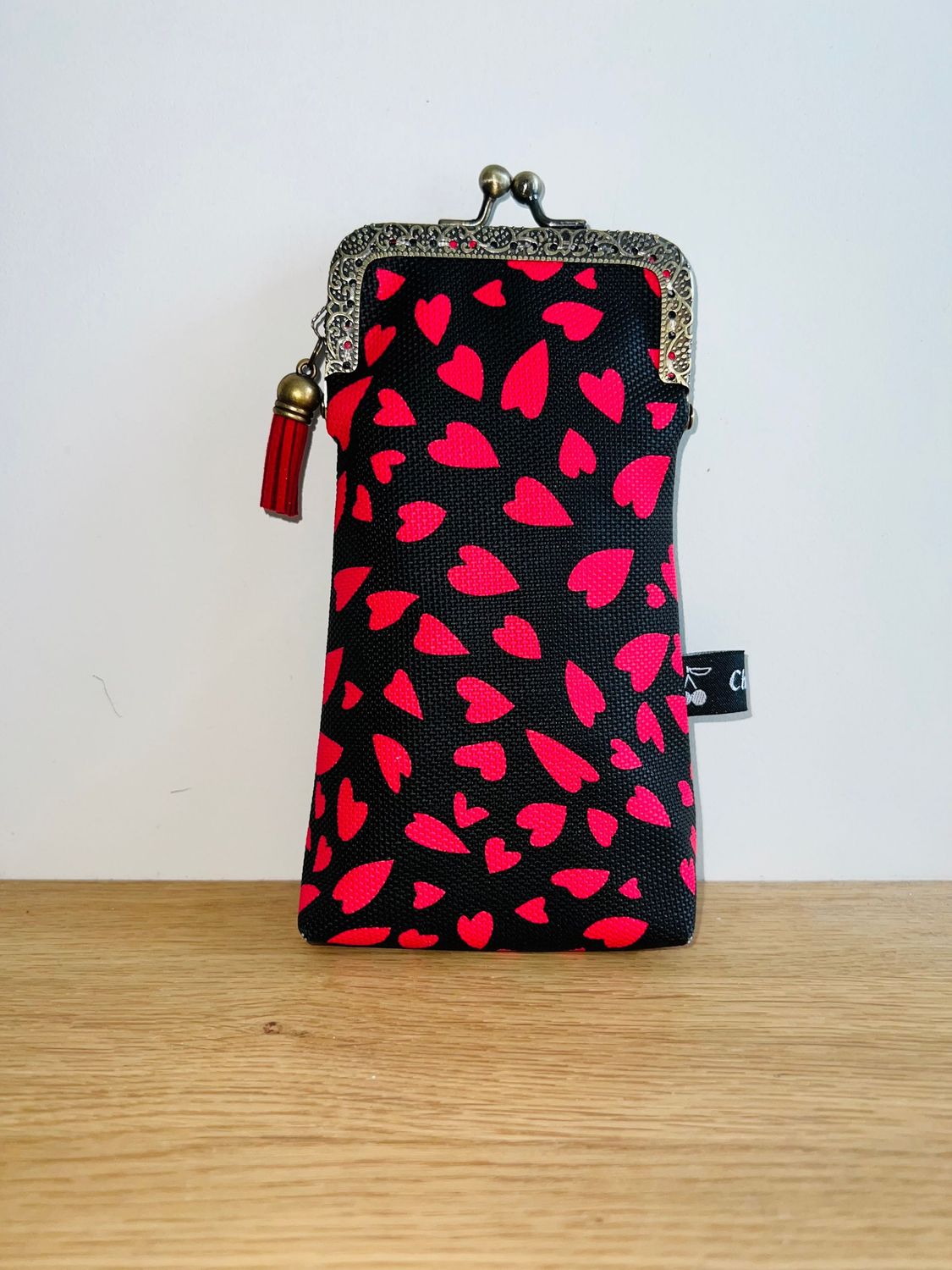 ETUI A LUNETTES VINTAGE "COEURS SIMILI"