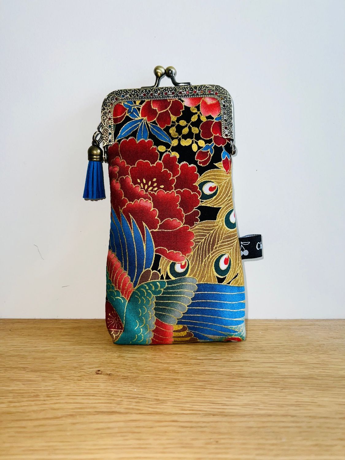 ETUI A LUNETTES VINTAGE "PAON DORE ROUGE"