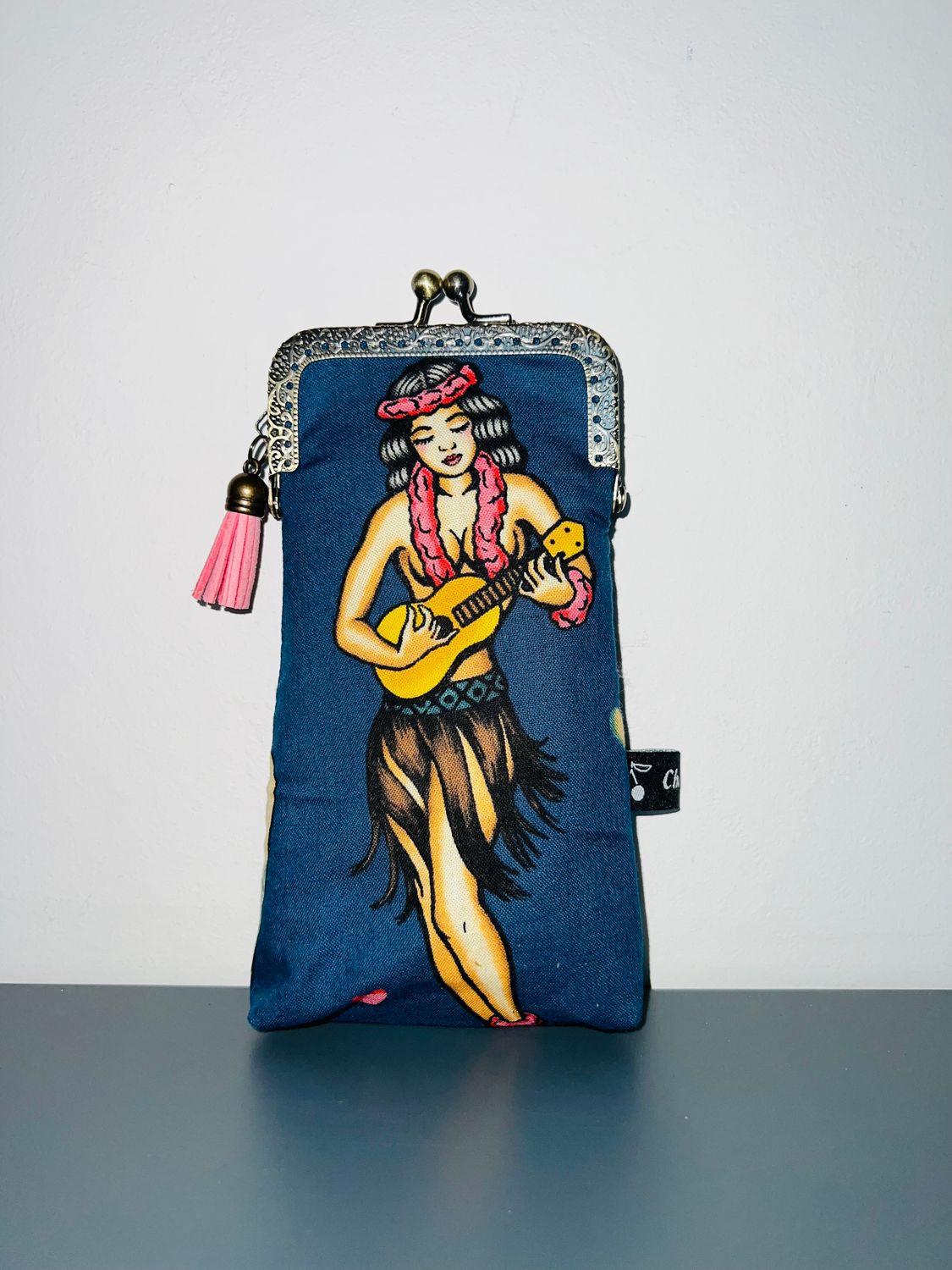 ETUI A LUNETTES VINTAGE "TATTOO FOREVER NOIR - Hawaï"