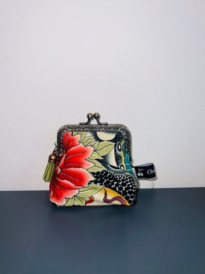 ​PORTE MONNAIE VINTAGE "GEISHA TÊTE DE MORT"