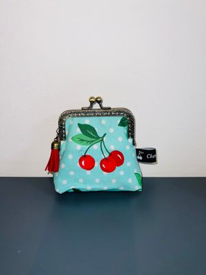 ​PORTE MONNAIE VINTAGE "CHERRY TURQUOISE"