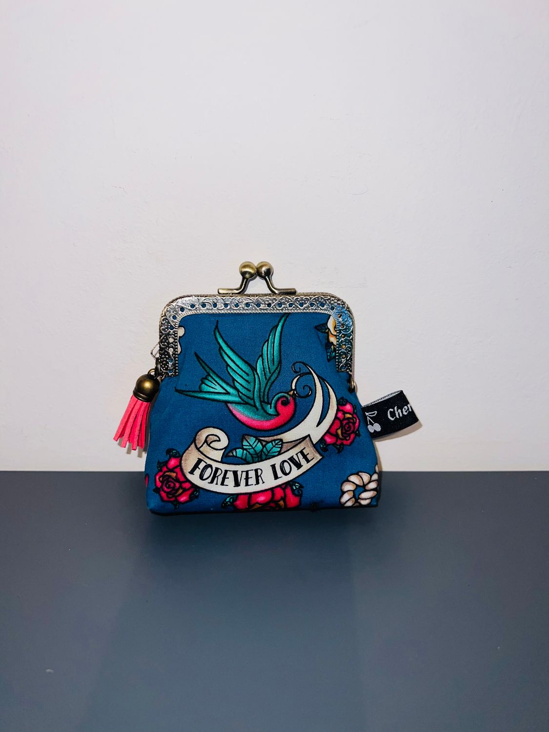 ​PORTE MONNAIE VINTAGE "SAILOR TATTOO BLEU"