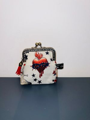 ​PORTE MONNAIE VINTAGE "TATTOO AMOR CRÈME"