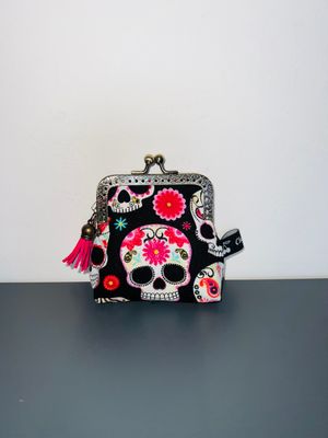 ​PORTE MONNAIE VINTAGE "MUERTE ROSE"