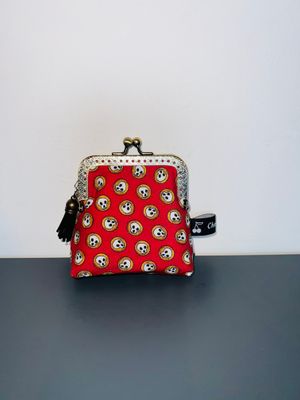 ​PORTE MONNAIE VINTAGE "TETE DE MORT ROUGE"