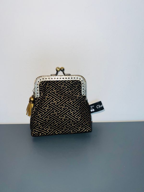 ​PORTE MONNAIE VINTAGE "SAGAYATA FOND NOIR"