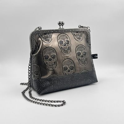 ​PETIT SAC A MAIN VINTAGE "SKULL CAFÉ - PAILLETTES"