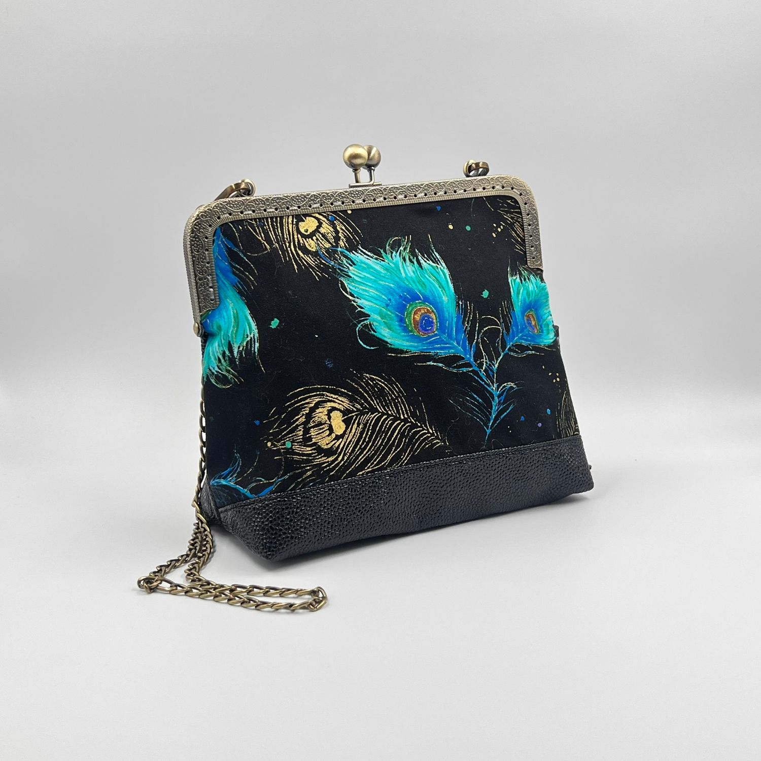 PETIT SAC A MAIN VINTAGE PETIT SAC A MAIN VINTAGE "PLUMES DE PAON - BUBBLE"
