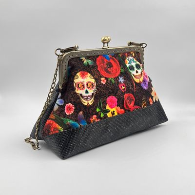 GRAND SAC A MAIN VINTAGE GRAND SAC A MAIN VINTAGE "SKULL VELOURS - PAILLETTES"