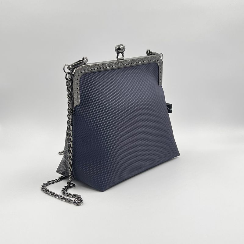 ​PETIT SAC A MAIN VINTAGE "BLEU NID'ABEILLES - NOIR PAILLETTES"