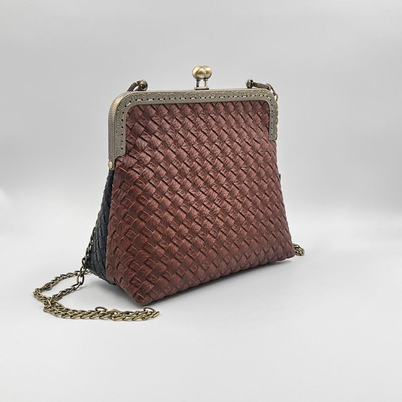 ​PETIT SAC A MAIN VINTAGE "MARRON TRESSÉ - NOIR TRESSÉ"