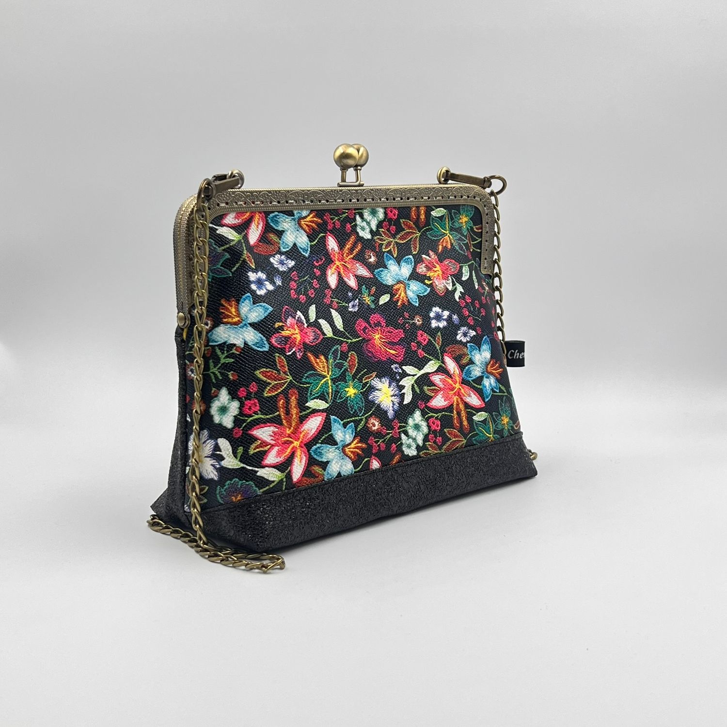 PETIT SAC A MAIN VINTAGE PETIT SAC A MAIN VINTAGE "FLOWERS - ROCK PAILLETTES"