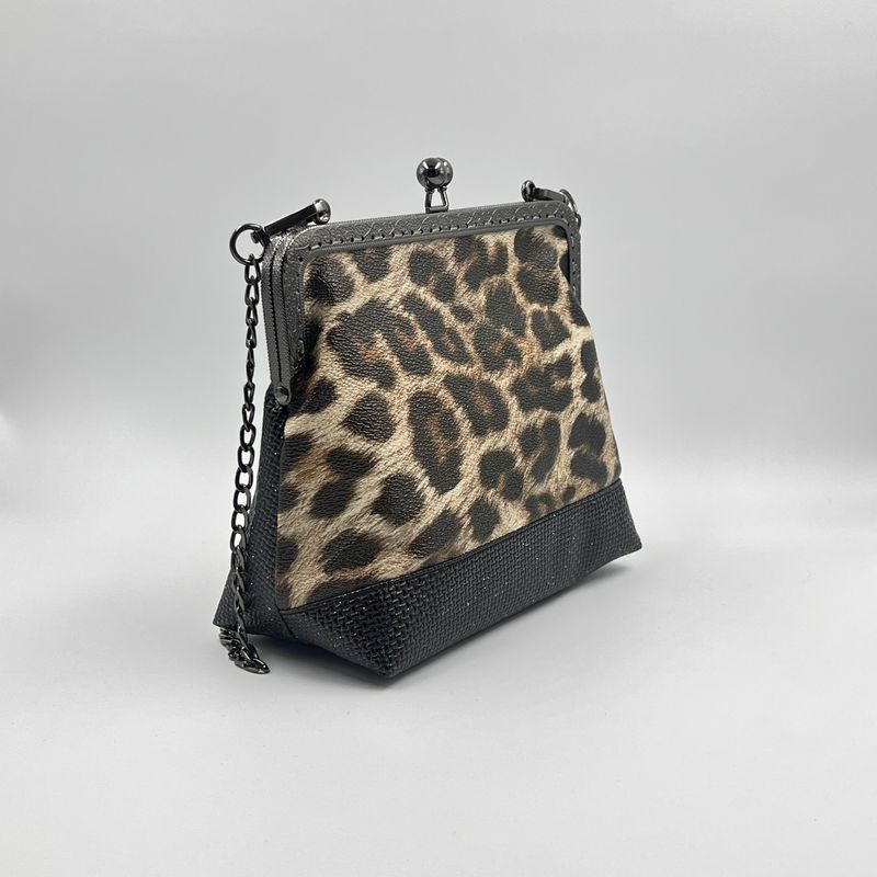 ​PETIT SAC A MAIN VINTAGE "LEOPARD SIMILI - PAILLETTES"
