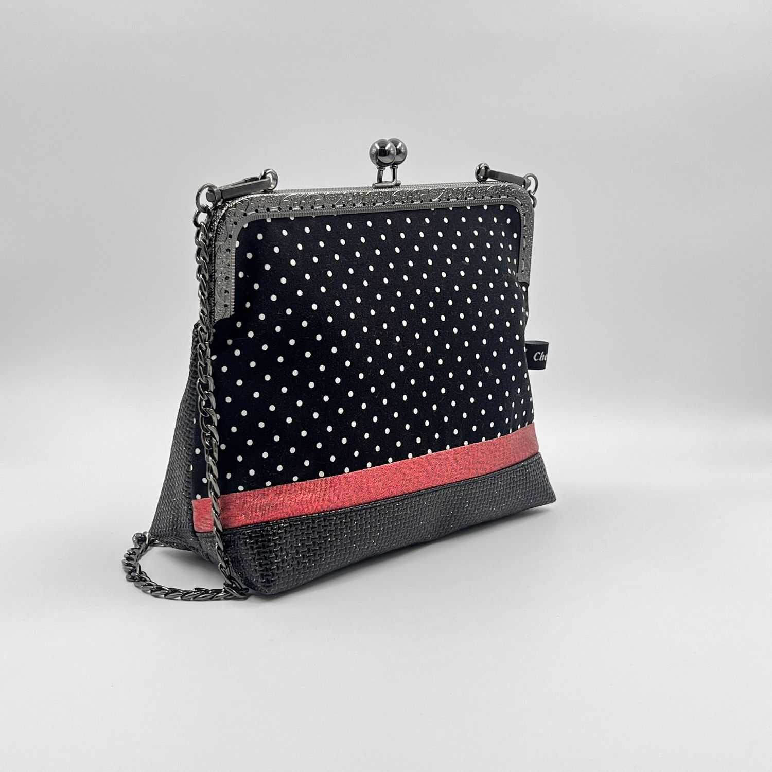 ​PETIT SAC A MAIN VINTAGE "BLACK & RED - NOIR PAILLETTES"