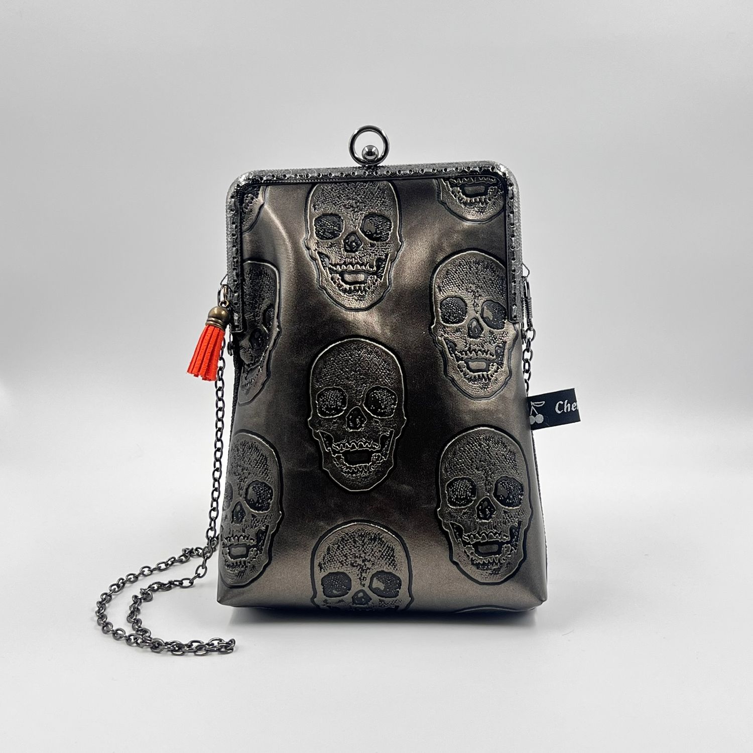 PETITE POCHETTE VINTAGE PETITE POCHETTE VINTAGE "SKULL MARRON GLACÉ"