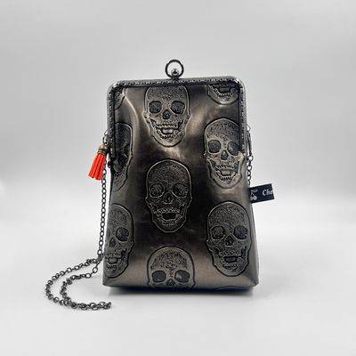 PETITE POCHETTE VINTAGE PETITE POCHETTE VINTAGE "SKULL MARRON GLACÉ"