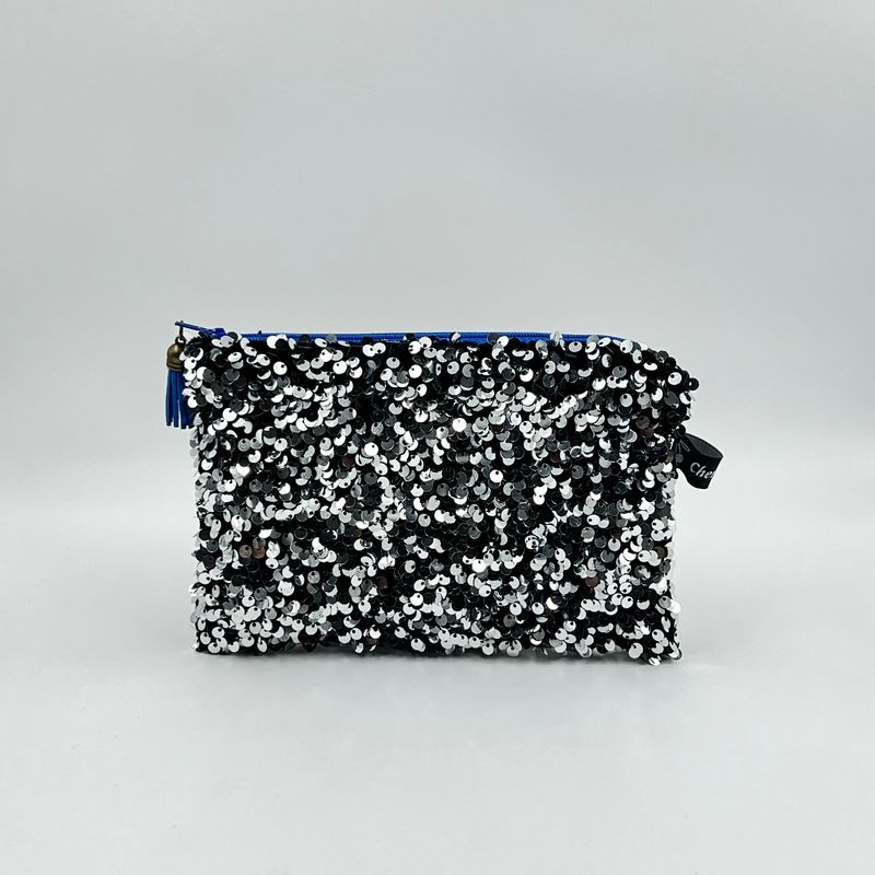 TROUSSE A TOUT "SEQUINS ARGENT - CARBONE"
