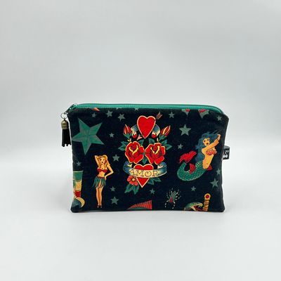 TROUSSE A TOUT "AMOR TATTOO NOIR - CROCO"