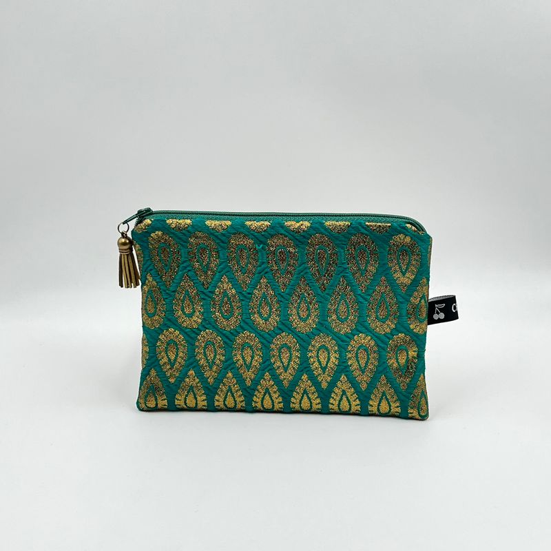 TROUSSE A TOUT "CACHEMIRE VERT - OR"