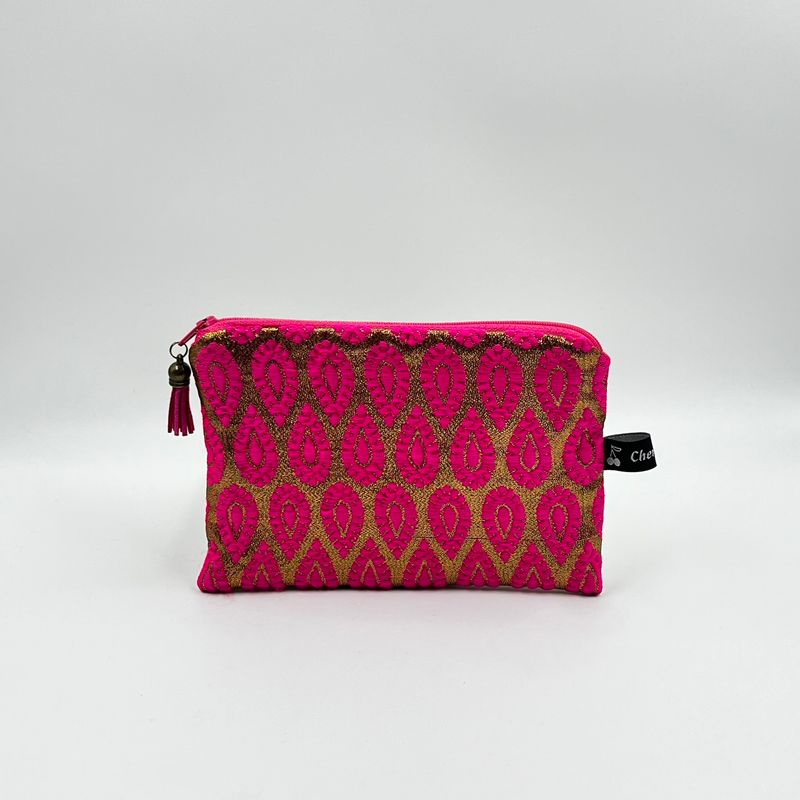 TROUSSE A TOUT "CACHEMIRE FUCHSIA - OR"