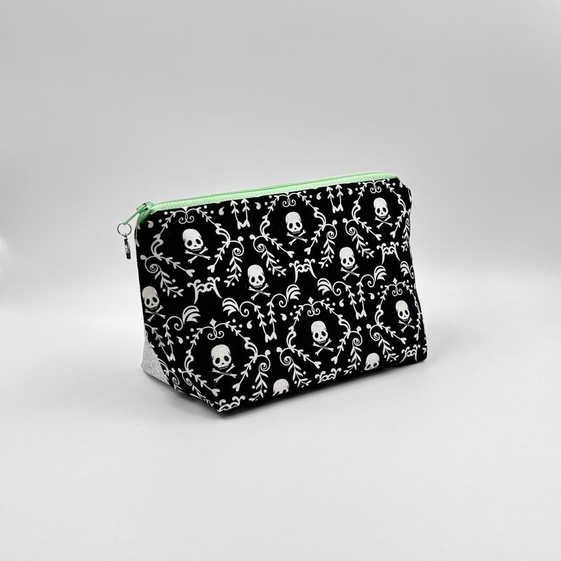 PETITE TROUSSE DE TOILETTE "TÊTE DE MORT - ARGENT"