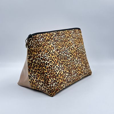 MOYENNE TROUSSE DE TOILETTE "LÉOPARD - MORDORÉ"
