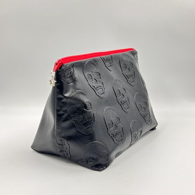 MOYENNE TROUSSE DE TOILETTE MOYENNE TROUSSE DE TOILETTE "SKULL NOIR - NOIR LISSE"