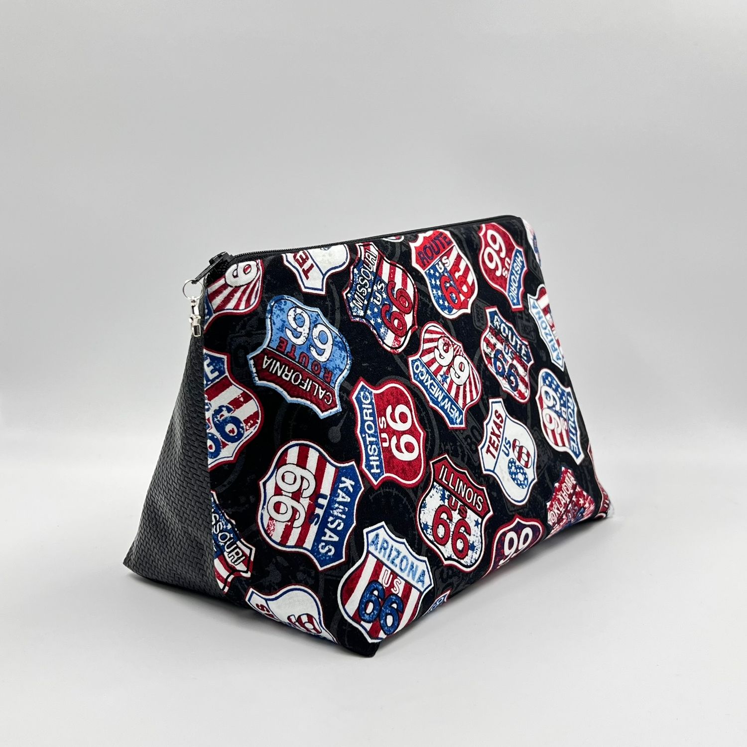 MOYENNE TROUSSE DE TOILETTE "ROUTE 66 - CARBONE"
