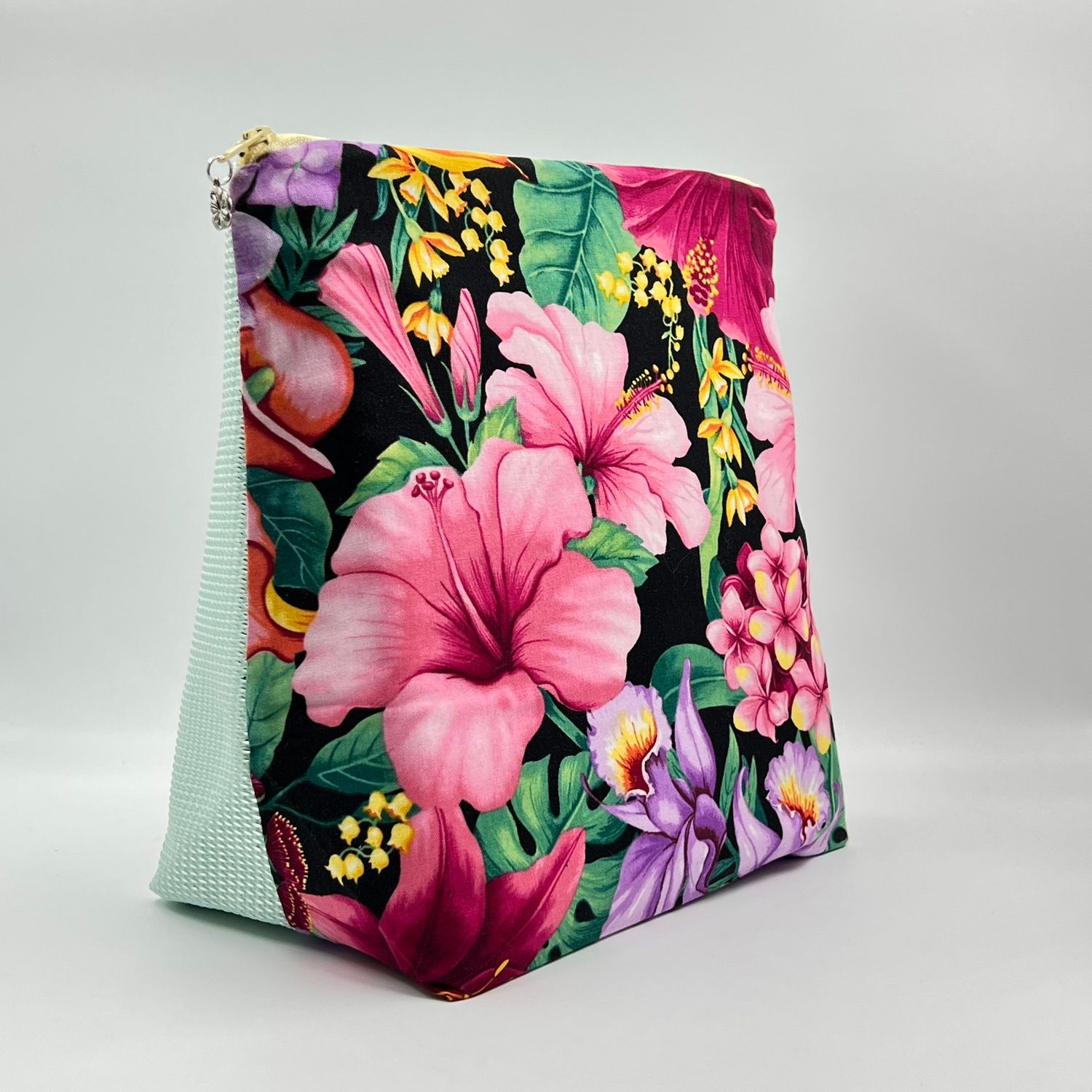GRANDE TROUSSE DE TOILETTE "FLEURS TROPICALES - VERT"