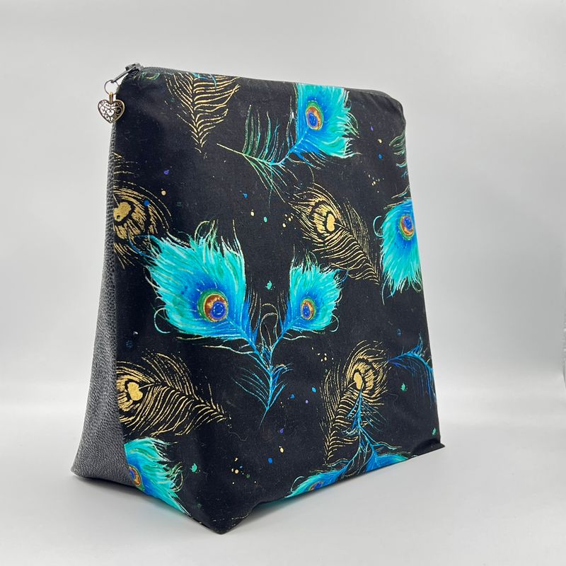 GRANDE TROUSSE DE TOILETTE "PLUMES DE PAON - BUBBLE"