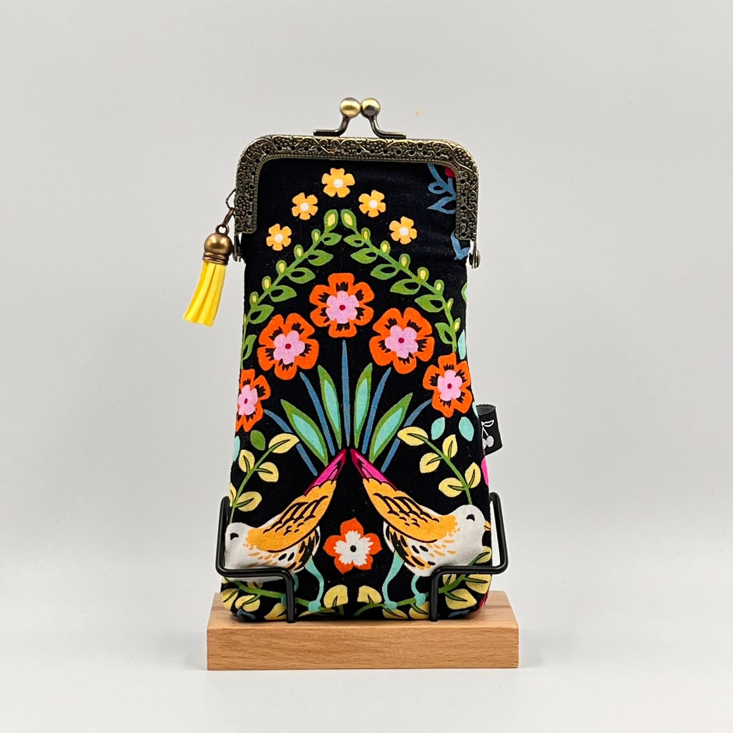 ETUI A LUNETTES VINTAGE "BIRD - ROCK PAILLETTES"