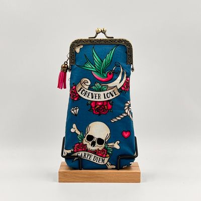 ETUI A LUNETTES VINTAGE "SAILOR TATTOO - PAILLETTES"