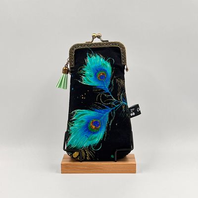 ETUI A LUNETTES VINTAGE ETUI A LUNETTES VINTAGE "PLUME DE PAON - BUBBLE"