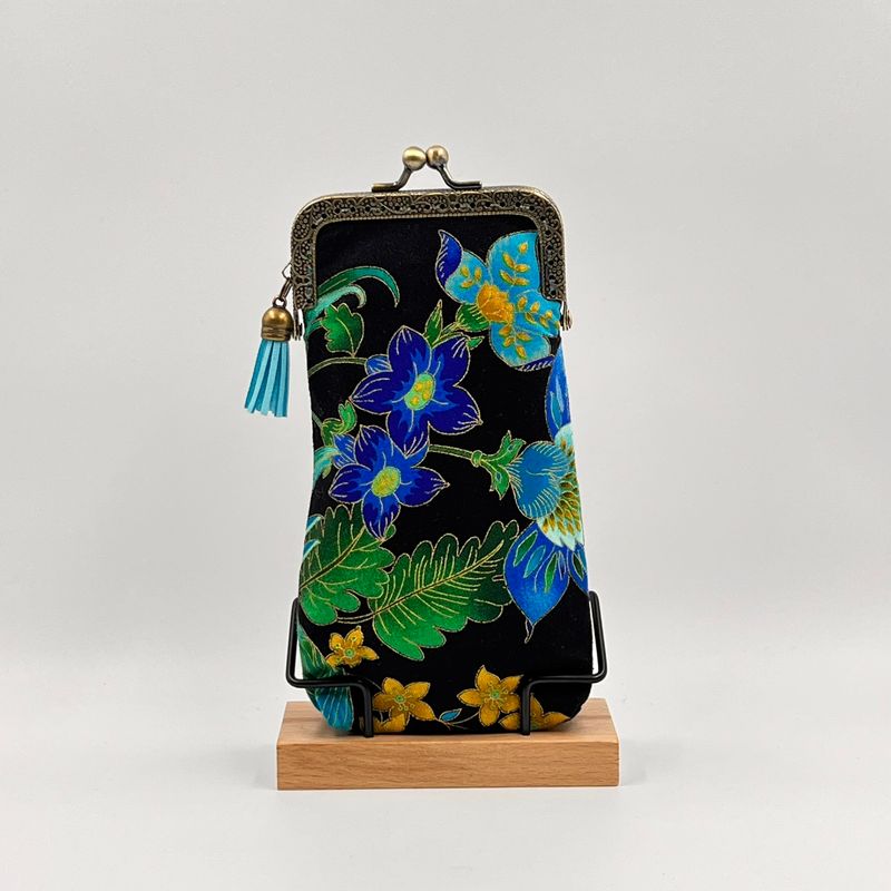 ETUI A LUNETTES VINTAGE ETUI A LUNETTES VINTAGE "BLEU MAJESTUEUX - CARBONE"