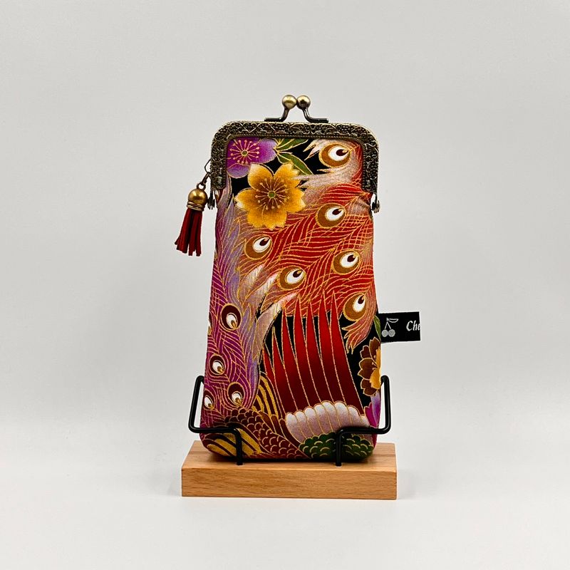 ETUI A LUNETTES VINTAGE ETUI A LUNETTES VINTAGE "PAON DORÉ ROUGE - ROCK TAUPE"