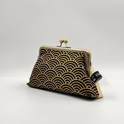 GRAND PORTE MONNAIE VINTAGE GRAND PORTE MONNAIE VINTAGE "SEIGAIHA NOIR - OR"