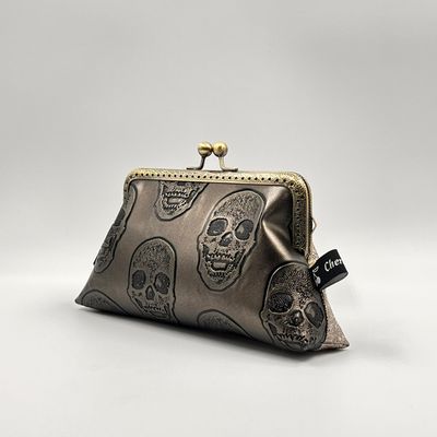GRAND PORTE MONNAIE VINTAGE GRAND PORTE MONNAIE VINTAGE "SKULL MARRON - ROCK TAUPE"