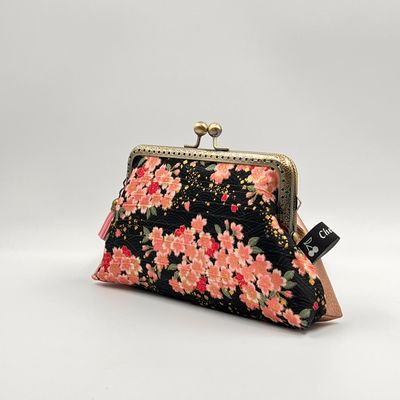 GRAND ​PORTE MONNAIE VINTAGE "CHERRY TREE - CORAIL"