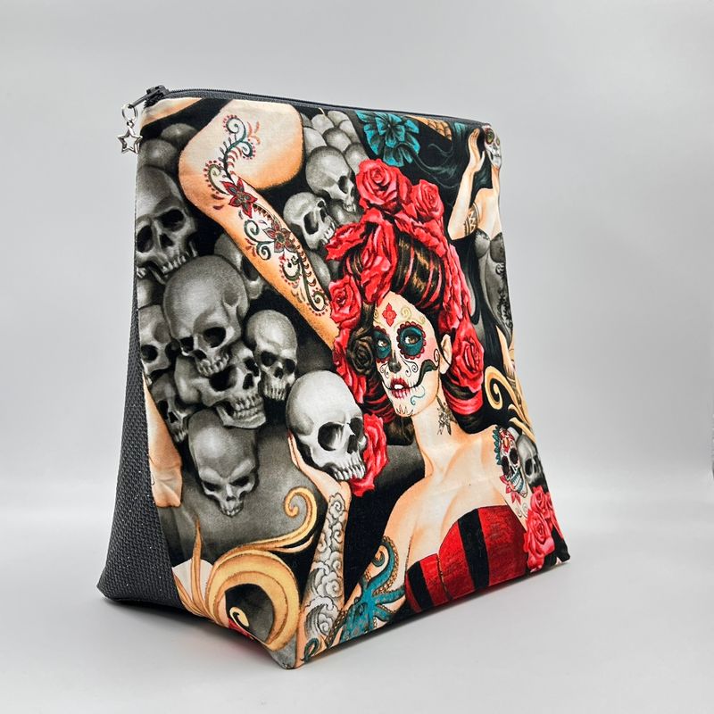 GRANDE TROUSSE DE TOILETTE "SANTA MUERTE - PAILLETTES"