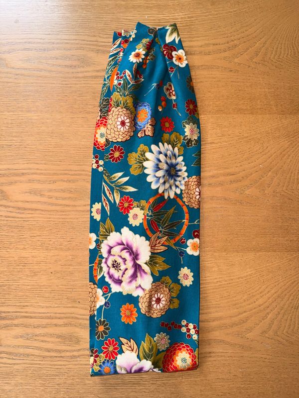 ? BANDEAU FIL DE FER ? BANDEAU FIL DE FER "JAPONAIS FLEURS TURQUOISE"