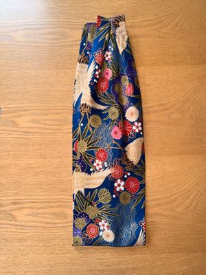 ? BANDEAU FIL DE FER "JAPONAIS GRUE BLEU MARINE"