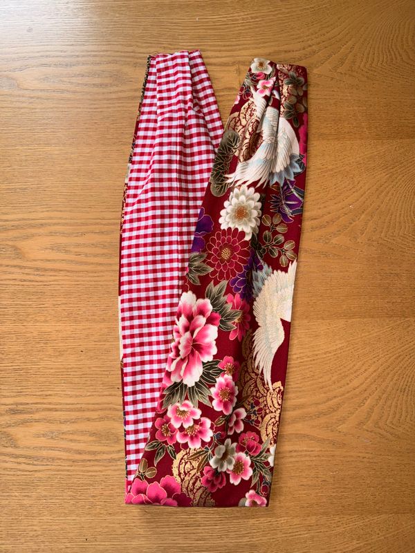? BANDEAU FIL DE FER bicolore "GRUE ROUGE ET FUCHSIA/VICHY ROUGE ET BLANC"